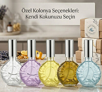50 ml Boğazlı Yassı Cam Şişe - Gold ve Gümüş Sprey Kapak Seçenekli - Prestijli Kolonya - 2