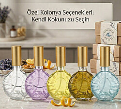 50 ml Boğazlı Yassı Cam Şişe - Gold ve Gümüş Sprey Kapak Seçenekli - Prestijli Kolonya - 3