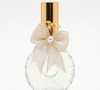 50 ml Prestijli Boğazlı Yassı Cam Şişe - Özel Günlere Özel Süslemeli Kolonya & Parfüm Hediyelik Seti - 2