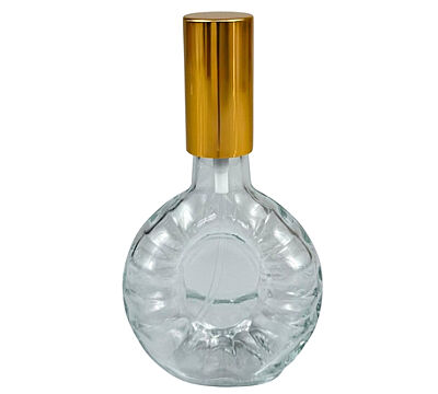 50 ml Prestijli Cam Şişe - Gold Spreyli Boğazlı Yassı Şişe - Kolonya Dolumlu, Kına Hediyeliği veya Boş Seçenekli - 1