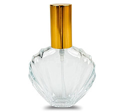 İstiridye Model Cam Parfüm&Kolonya Şişesi - Gold & Metal Spreyli Vidalı Kolonya ve Parfüm Şişesi Kişiselleştirilebilir Boş Seçenekli - hepsi anadolu