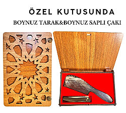 Özel Kutu Boynuz Tarak & Sivas Boynuz Saplı Çakı - 2